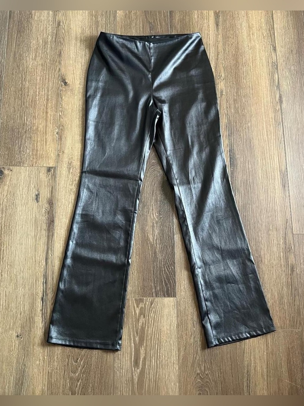 Vintage 90s Y2K Black Sheen Highwaisted Pants